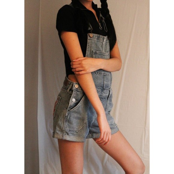 HOLLISTER XS Boyfriend Short Overall NWT - Picture 1 of 10